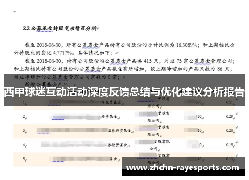 西甲球迷互动活动深度反馈总结与优化建议分析报告